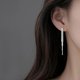 thumbnail image 5 of Pendientes colgantes con borlas largas para mujeres, adolescentes y niñas, pendientes de cadena de metal elegantes punk plateados y dorados, joyería para dama de honor de boda, 9 CM, plata, 5 of 5