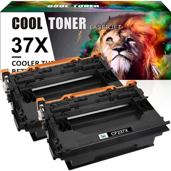 Cool Toner Compatible Toner for HP 37X CF237X for Laserjet Enterprise MFP M631 M632 M633 M607 M608 M609 (Black, 2 Pack)