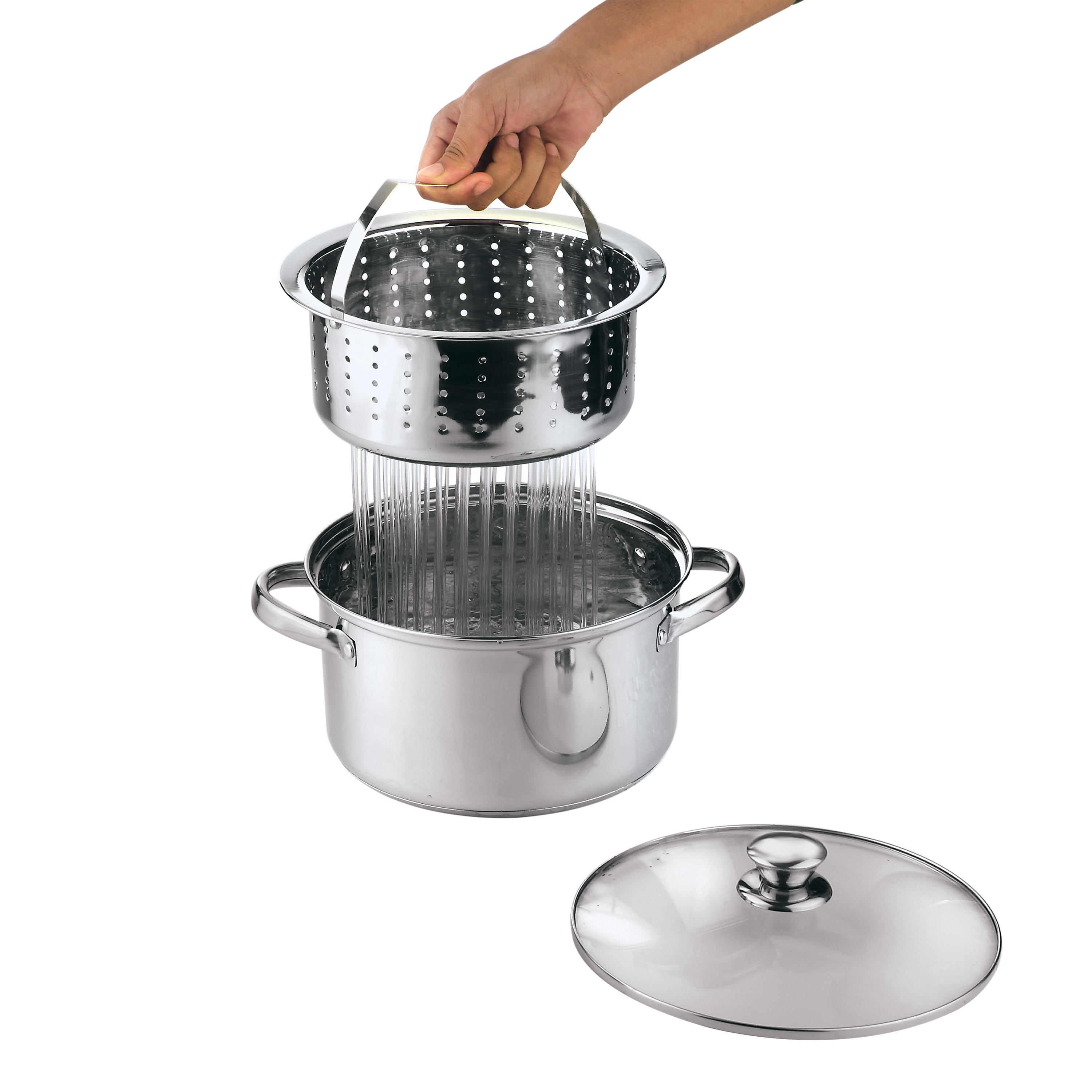 Mainstays Stainless Steel 4 Quart Steamer Pot with Steamer Insert and Lid - image 5 of 6