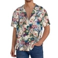thumbnail image 3 of Xecao offers the Colorful Flowers for Men's Casual Short-sleeved Shirt, a button-up collared shirt with a pocket, perfect for beach vacations and yacht travel in the 3X-Large size., 3 of 7
