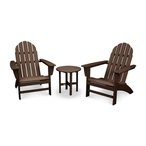 POLYWOOD Vineyard 3-Piece Adirondack Set in Mahogany