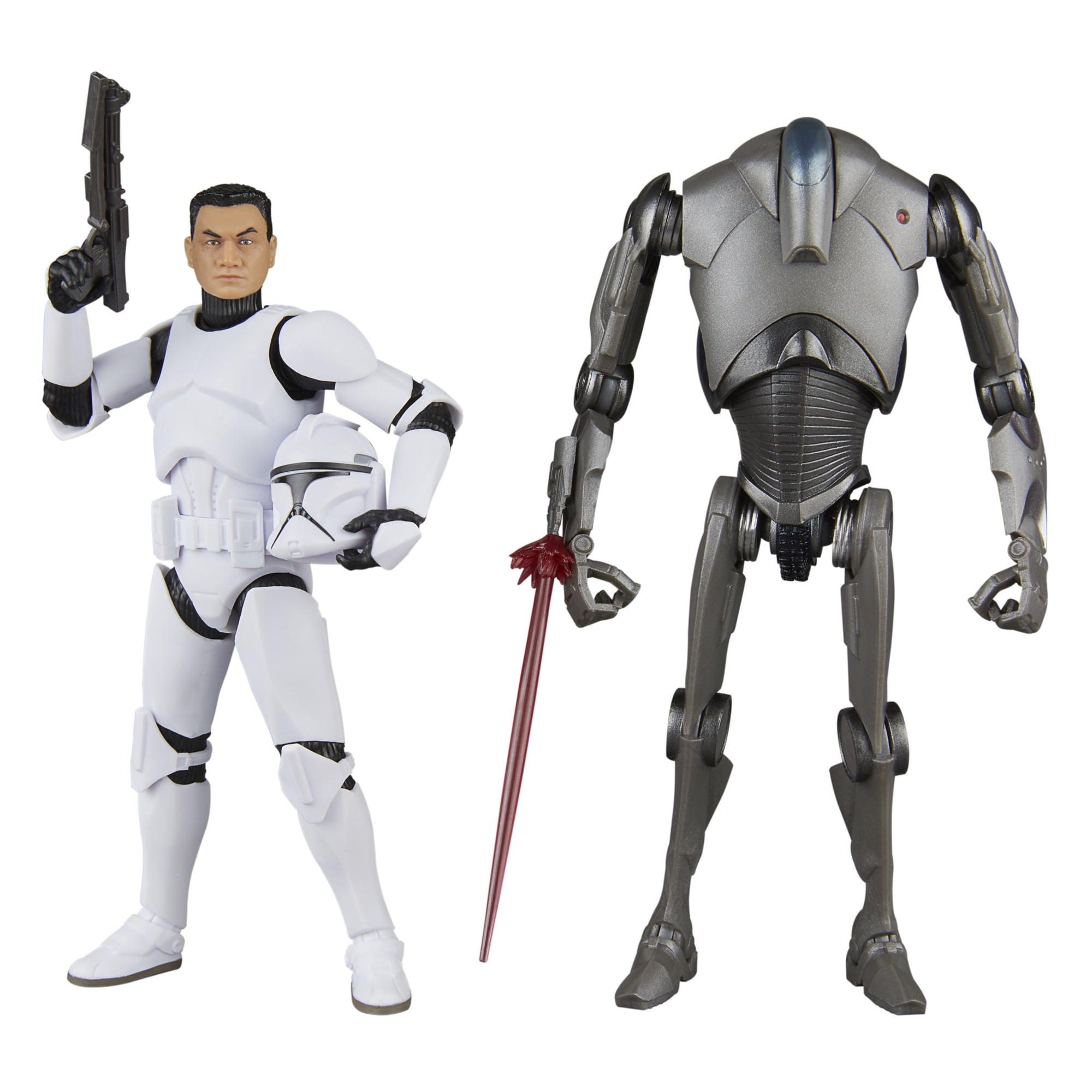 Star Wars The Black Series Phase I Clone Trooper & Super Battle Droid Action Figures (6”)