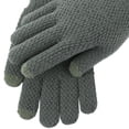 thumbnail image 2 of Guantes de invierno para hombre, pantalla táctil, puño elástico grueso y cálido, guante térmico de completo, guante de punto, guantes para enviar Verde oscuro, 2 of 6
