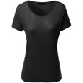 thumbnail image 3 of FashionOutfit Women's Basic Short Sleeve Scoop Neck Dip Hem T-Shirts, 3 of 4