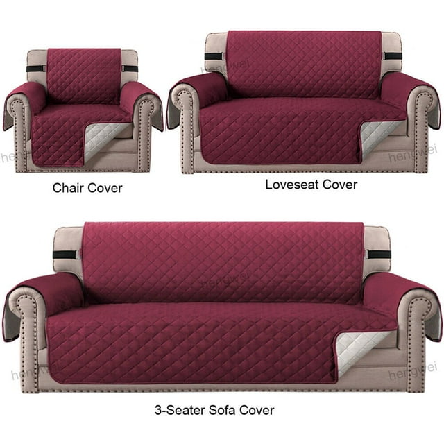 CHUANK Couverture de Canapé Matelassé Réversible Meubles Imperméables Protection pour Animaux de Compagnie Jeter (Couverture de Canapé 1 Place Bleu Marine)