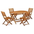 thumbnail image 1 of Pemberly Row Traditional 5-piece Wood Courtyard Set in Natural Oil, 1 of 6