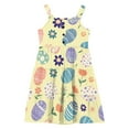 thumbnail image 5 of 2-12 Years Girls' Summer Casual Sleeveless Button Hem Flowing Layered With Pockets Sleeveless Round Neck Dress, 5 of 6