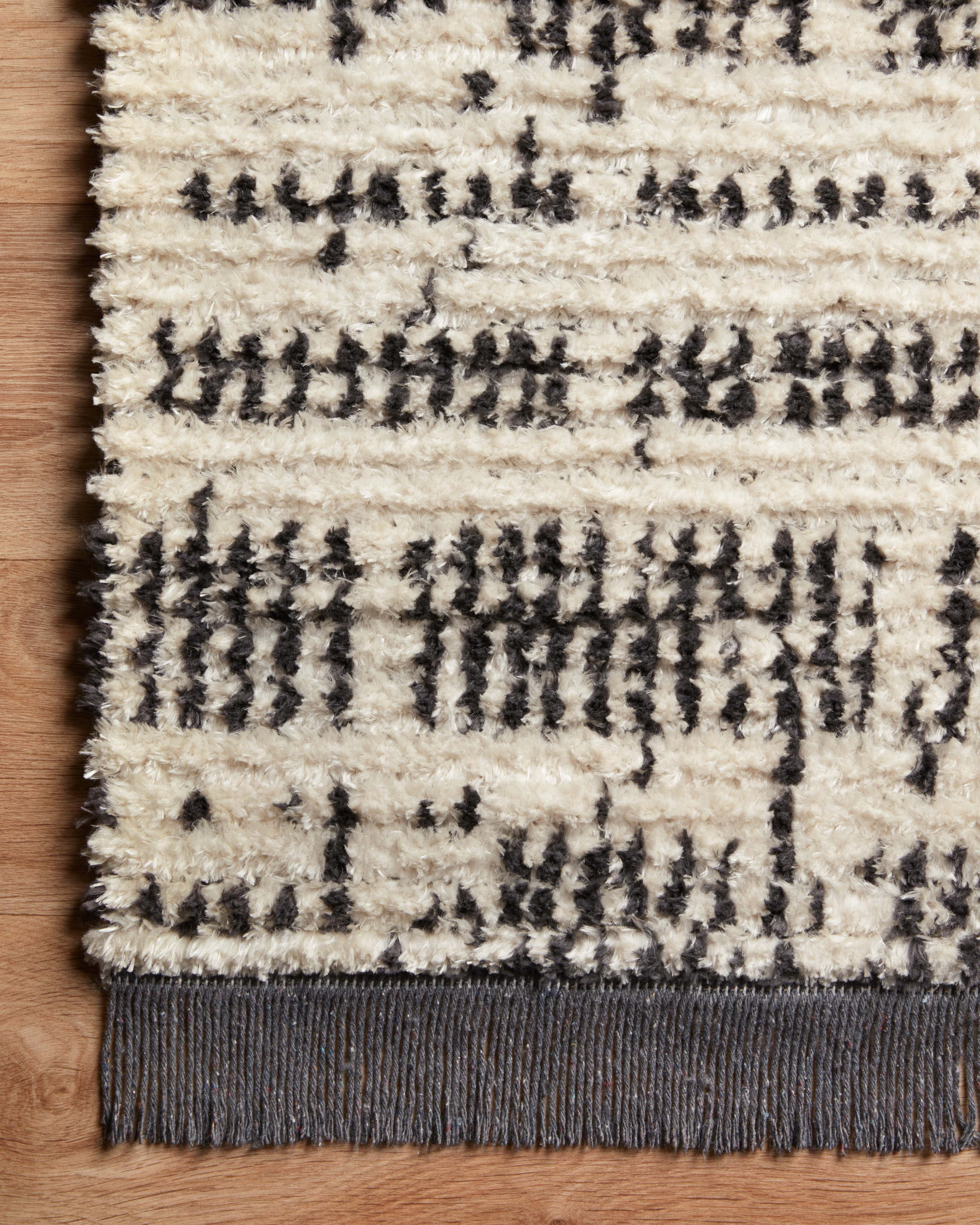 Chris Loves Julia x Loloi Alice Cream/Charcoal 7'-9" x 10' Area Rug