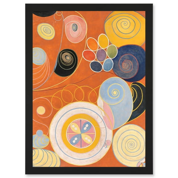 Modern Hilma Af Klint Abstract Painting A4 Artwork Framed Wall Art Print
