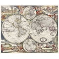 thumbnail image 2 of Danckerts, Justus 17x15 White Modern Wood Framed Museum Art Print Titled - Nova Totius Terrarum orbis tabula 1660, 2 of 4