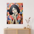 thumbnail image 4 of Penny For Your Thoughts Oil Painting Geometric Abstraction Colourful Woman Portrait Extra Large XL Wall Art Poster Print, 4 of 5