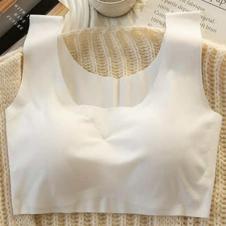 Cavosen Bralette for Women with Support Seamless Ice Silk Everyday Bras Wireless Push up Gathered Together Beautiful Back Solid Bralette U-Shaped Comfortable Breathable Underwear