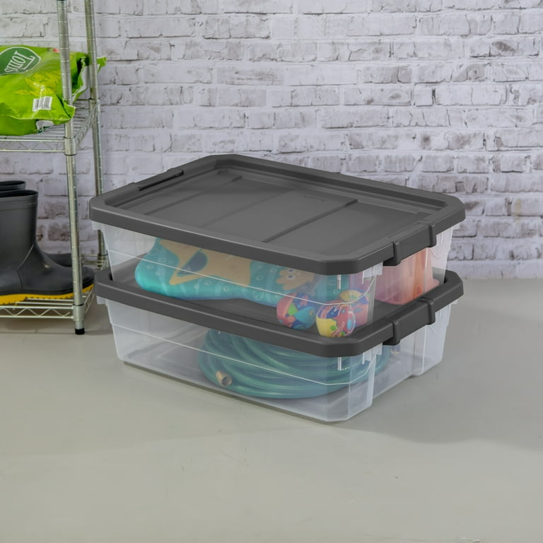 Sterilite Stackable Storage Bin, 40 Quart Durable Clear Plastic