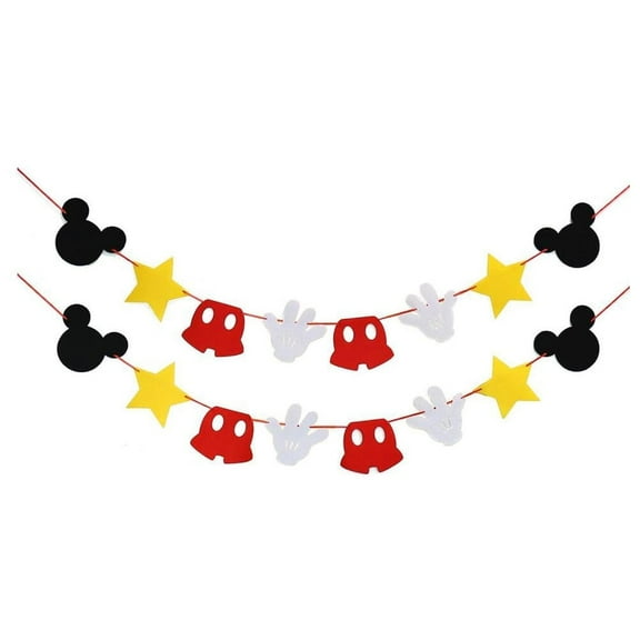 Mickey  Themed Felt Garland Birthday Party Banner Decoration Supplies
