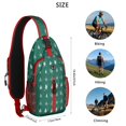 thumbnail image 5 of Sling Backpack,Green Christmas Tree and Snow Pattern Crossbody Bag with Water Bottle Holder,Waterproof Sling Bag for Men/Women with Chest Phone Holder for Hiking,Travel, 5 of 6