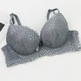 thumbnail image 3 of Fatuov Women's Push Up Underwire Bra Full Coverage Comfort Bra for Running, Supportive Solid Color Lightly Lined Bra 38C, Gray, 3 of 4
