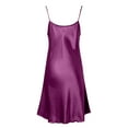 thumbnail image 7 of Plus Size Women's Nightgowns & Sleepshirts Sexy V Neck Breathable With Satin Spaghetti Strap Chemise Night Shirts Sleepwear Soft Comfy Dark Purple 3XL, 7 of 7
