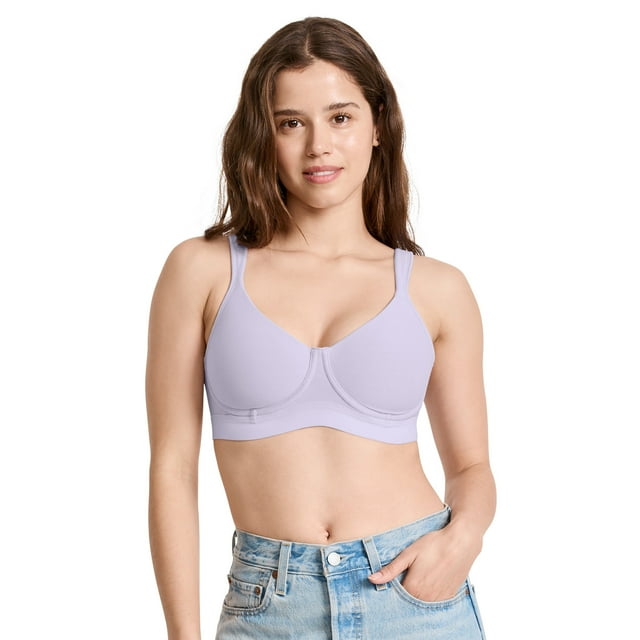 Jockey Soutien-gorge Sans Armatures à Bonnets Moulés, Couvrance Totale, en Mélange de Coton Rafraîchissant pour Femmes