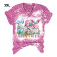 thumbnail image 3 of Qarigey Camiseta de fibra de gran tamaño para mujer, Top de punto de algodón de primera calidad, camisa de manga corta para mujer Prendas para la parte del cuerpo rosa 3XL, 3 of 6