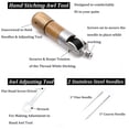 thumbnail image 3 of 5 Pcs/set Leather Sewing Awl Leather Craft Sewing Awl awl kit leather Needle Thread Kit Wooden Handle Hand Tool, 3 of 7