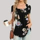thumbnail image 1 of Fiudx Liquidación de Ahorros de Verano Blusa Holgada de Manga Corta con Cuello Redondo Informal Estampada a La Moda para Mujer, 1 of 5