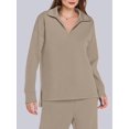 thumbnail image 4 of Conjuntos de Dos Piezas para Mujer, Moda de Otoño 2025, Pantalones Anchos, Conjunto de Estar por Casa, para Viajes y Vacaciones. Caqui Oscuro XL, 4 of 9