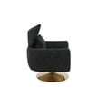 thumbnail image 4 of Swivel Accent Chair Armchair, Modern Linen Fabric Chair with Waist Pillow & Gold Base for Living Room Bedroom Reading Room Office, Black, 4 of 9