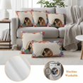 thumbnail image 6 of Easter Bunny Pillow Covers 2 Pack Rabbit Colorful Eggs Retro Linen Pillowcase Waterproof Outdoor Throw Pillow Cover for Patio Balcony Rectangular Cushion 20”x12”, 6 of 9