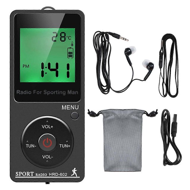 AM FM Portable Radio Personal Radio with Headphones Radio with Rechargeable Battery Digital Display