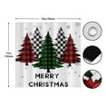 thumbnail image 4 of Merry Christmas Tree Shower Curtain Xmas Decor Buffalo Plaid Pine Trees in Snowflakes Bathroom Curtain Winter Decor 72x72 In, 4 of 7