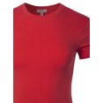 thumbnail image 4 of A2Y Women's Junior Fit Basic Solid Cotton Short Sleeve Crew Neck T Shirt Tee Tops Ruby L, 4 of 5