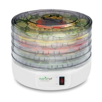 NutriChef Electric Countertop Food Dehydrator, Food Preserver - White