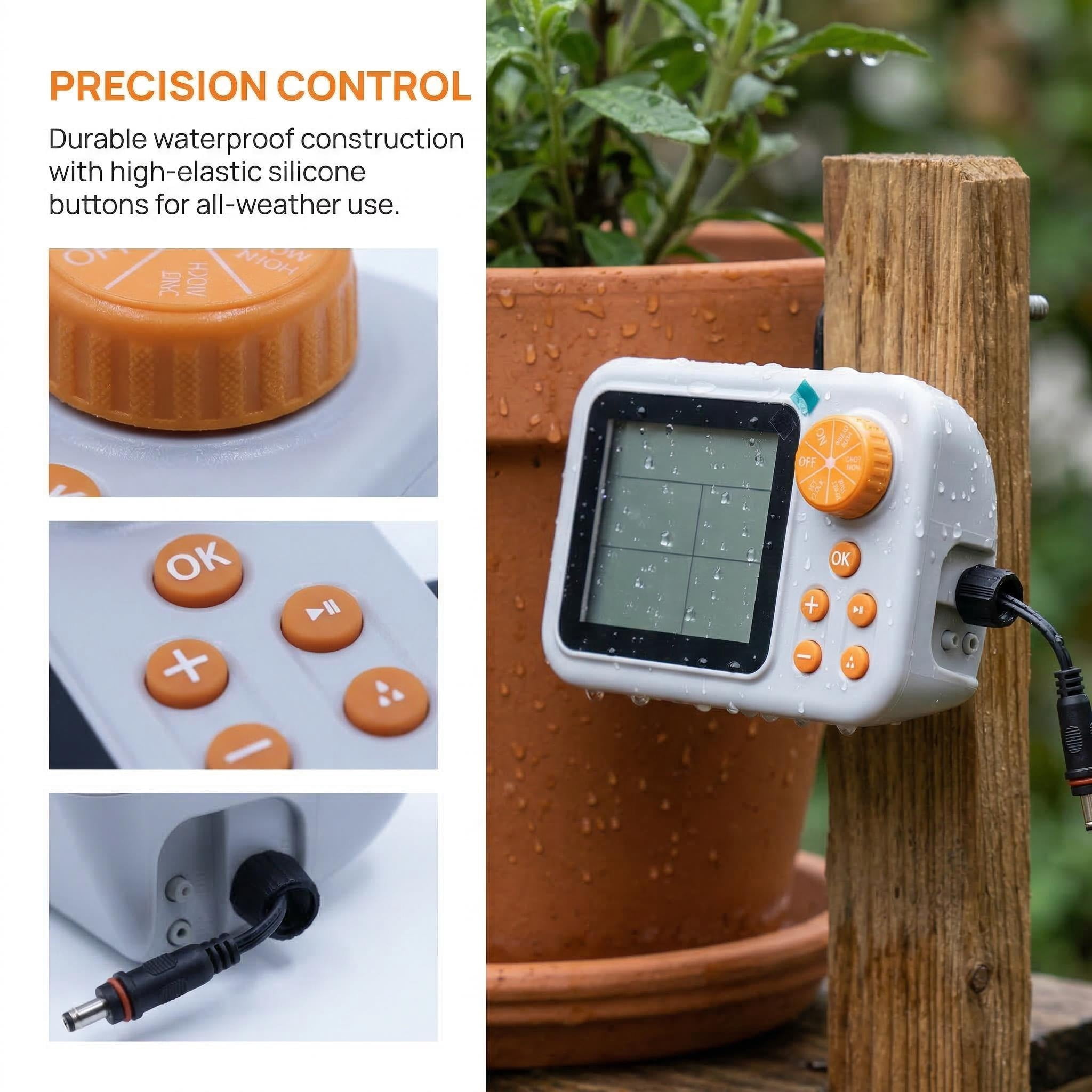 Smart 15-Pot Automatic Watering System — Indoor Automatic Watering Kit with Programmable Timer and Humidity Sensor — Drip Irrigation System for Potted Plants While You're Away