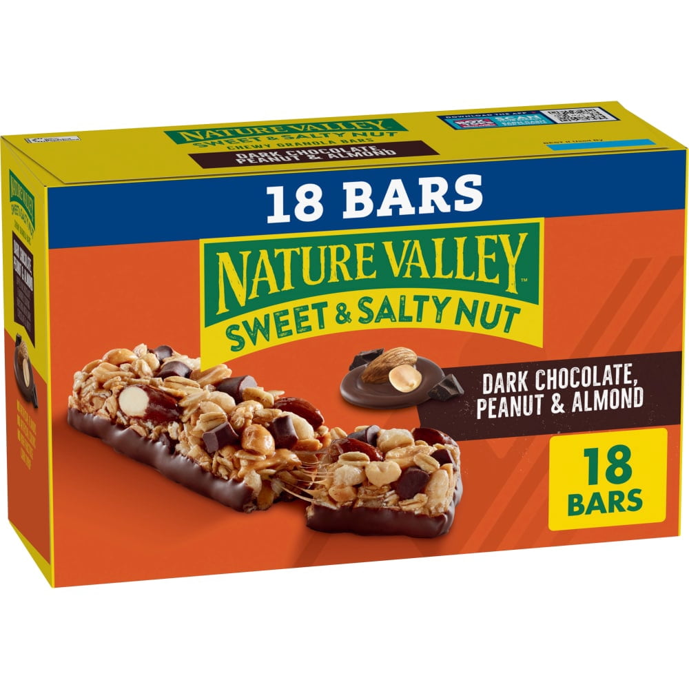 Nature Valley Sweet & Salty Nut Dark Chocolate Peanut Almond Granola bars 18 ct / 1.2 oz - 5 Pack