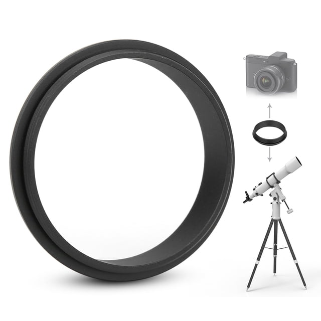 Male To Male Telescope Adapter, Inner Extinction Treatment Professional Convenient Stable Telescope Adapter Ring for Observation