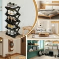 thumbnail image 6 of SHIBAILI 5-Tier Bamboo Folding Shoe Rack - No Assembly, Space-Saving(Black), 6 of 10
