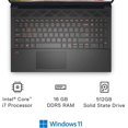 thumbnail image 4 of Dell G15 5520 15.6 Inch Gaming Laptop – 1080p FHD 120Hz Display, Core i7-12700H, 16GB DDR5 RAM, 512GB SSD, NVIDIA RTX 3060 6GB GDDR6, Intel Wi-Fi 6, USB C, with Webcam Windows 11 – Dark Shadow Grey, 4 of 7