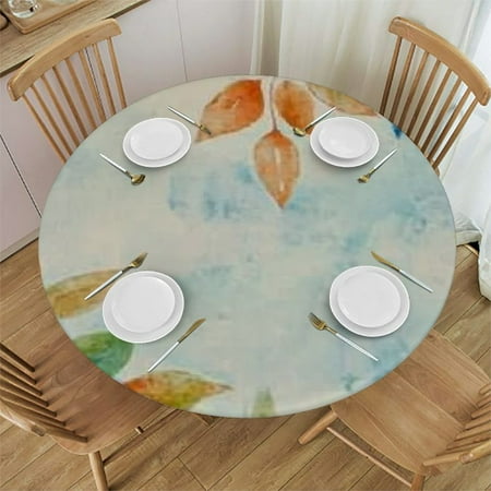 

Autua Round Tablecloth 100% Polyester Stain-Resistant Washable for Indoor and Outdoor Use Ideal for Restaurants Weddings Parties Kitchen Outdoor Decoration 54 -58