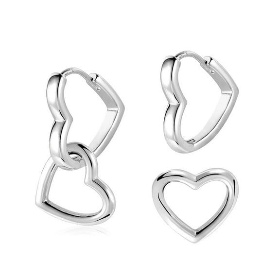 Lancharmed Silver Plated Earrings for Womens,Love Heart Earring 50Th Birthday Gifts for Her