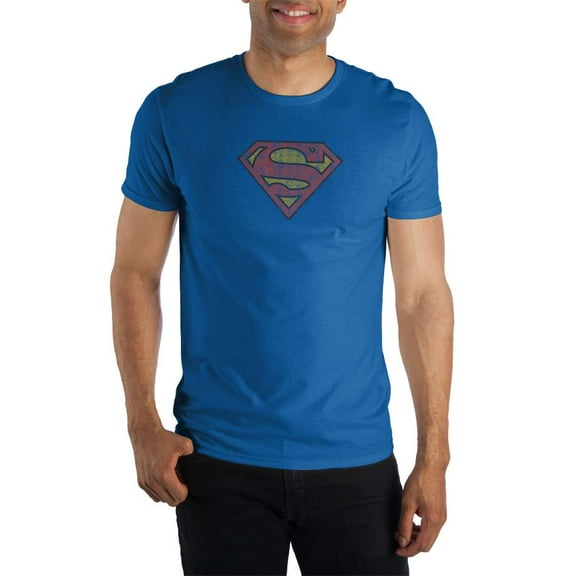 Superman Shield Logo Symbol Men's Blue T-Shirt Tee Shirt-X-Large