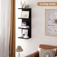 thumbnail image 3 of 4 Tier Wall Shelf Unit, Black Wall Shelf, Multifunctional Display Floating Shelf, Bedroom and Home Decor Organizer, 3 of 5