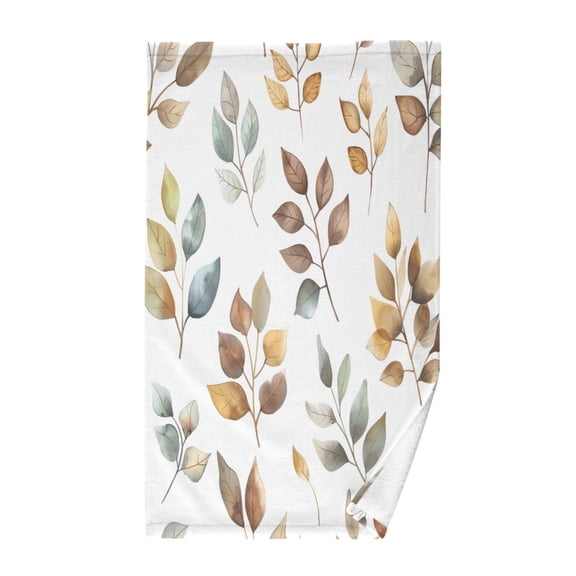 Pure Cotton Face Towel 16x28 Inches Hand Towel Bath Towel Hand Bath Towels Soft Good Water Absorption for Washing Face Wiping Face Gray Leaf