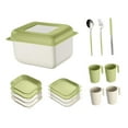 thumbnail image 3 of Dinnerware Sets Cutlery Utensils Box, Reusable Stackable Portable Adults Nordic Tableware Set, Camping Cutlery Set, for Dinner RV Dorm Picnic Style D, 3 of 7