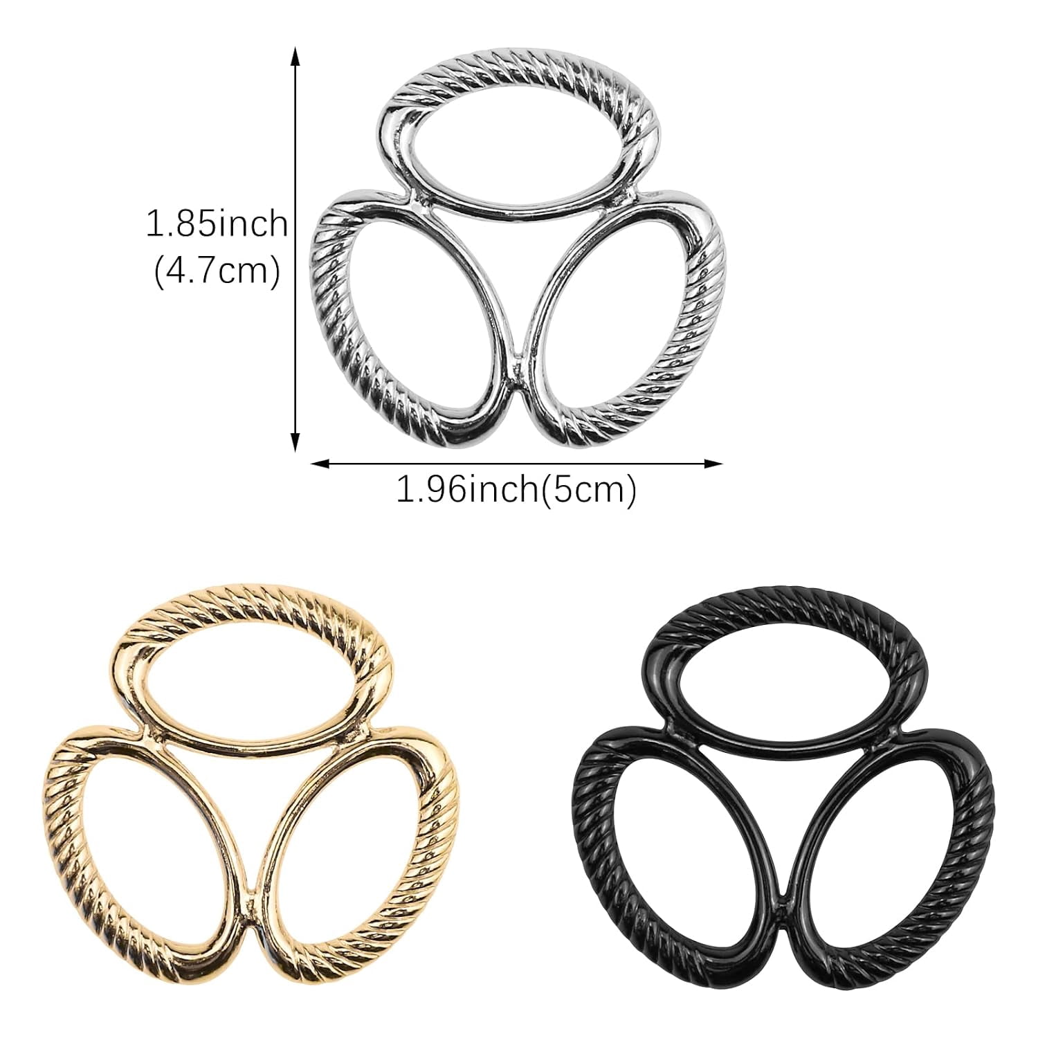 6Pcs Three Ring Scarf Ring Scarves Buckle Simple Fashion Wrap Holder ...