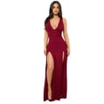 thumbnail image 2 of LYMAYTER Women Casual Dresses Sleeveless Deep V Neck Dresses Fashion Split Long Dress S M L XL 2XL, 2 of 7