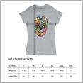 thumbnail image 5 of Tee Hunt Dean Russo Sugar Skull T-Shirt Day of The Dead Neon Calaver Women's T-Shirt Tee, Gray, Large, 5 of 5