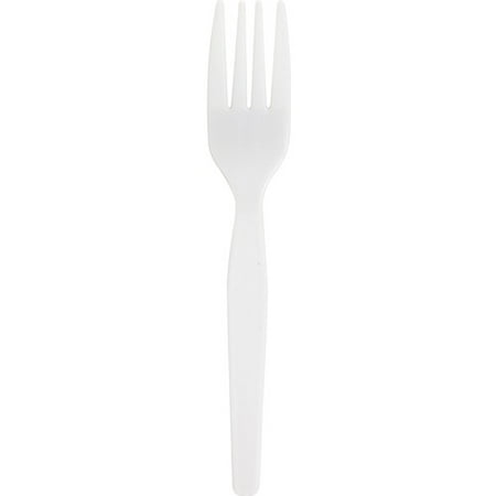 Genuine Joe Heavyweight White Plastic Forks - 100/Box - Polystyrene - White | Bundle of 10 Boxes