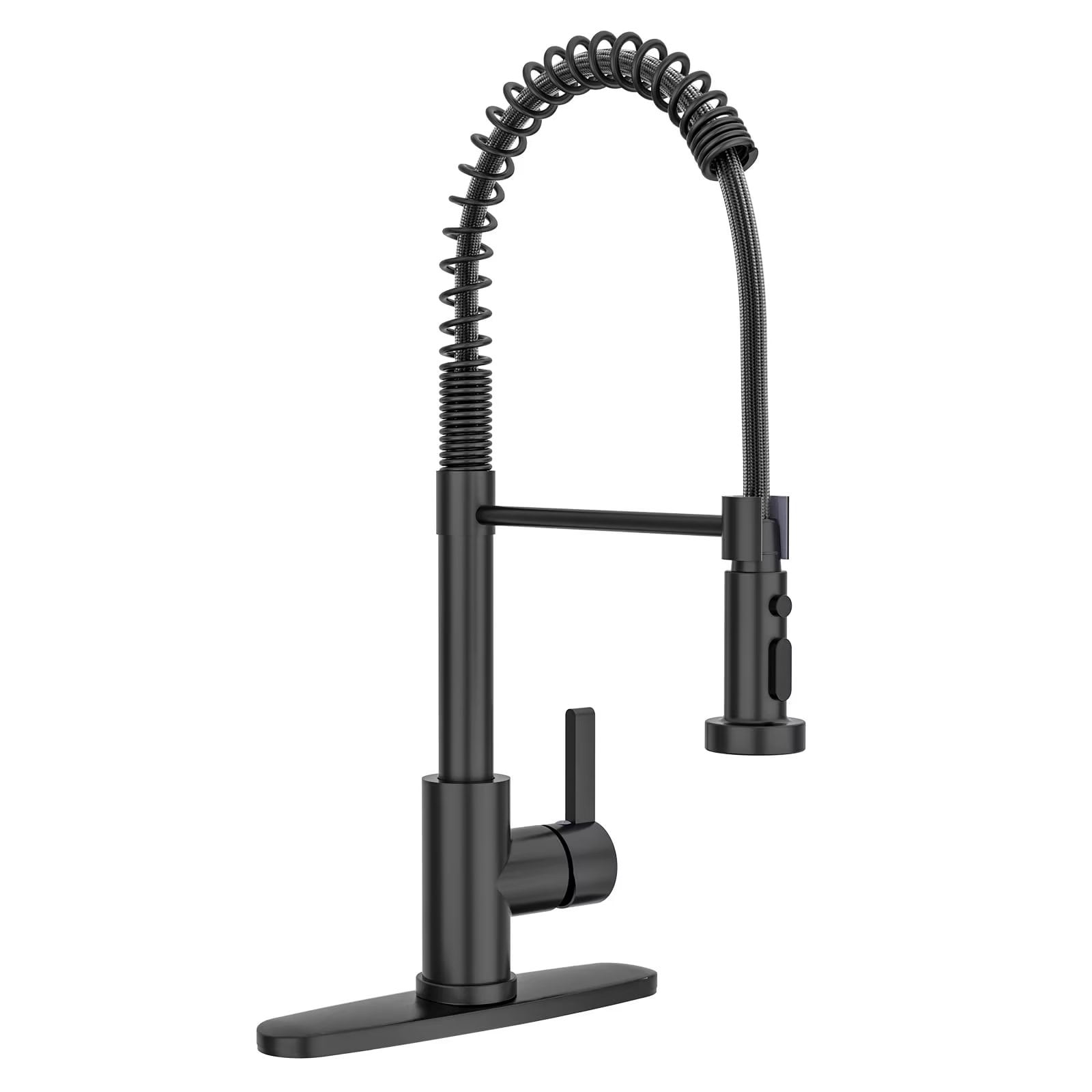 Matt Black Kitchen Faucet with Pull Down Sprayer, Kitchen Sink Faucet