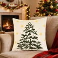 thumbnail image 1 of xihome Funda de cojn decorativa de terciopelo con bordado de rbol de Navidad, 45x45 cm, suave, para sof, cama, sala de estar, decoracin navideña, 1 of 6