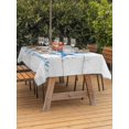 thumbnail image 3 of Outdoor Tablecloth with Umbrella Hole for Patio/Picnic/Party/Camping, Coastal Strafish Waterproof Table Cloth Rectangle Table Cover Washable, Summer Ocean Marine Starfish Wooden Gray (60"x 84"), 3 of 8